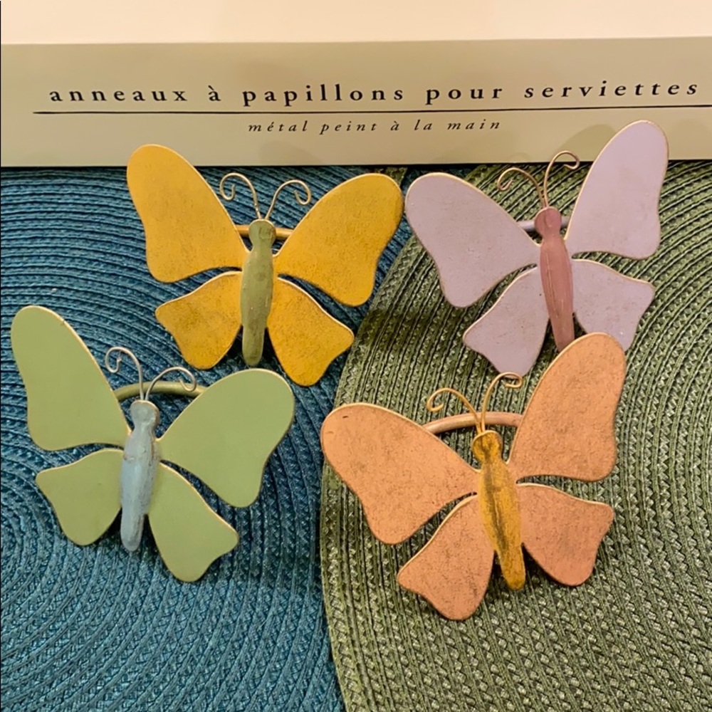 Metal Butterfly napkin holders - set of 4
